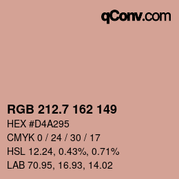 カラーコード: RGB 212.7 162 149 | qconv.com