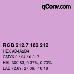 カラーコード: RGB 212.7 162 212 | qconv.com