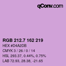 カラーコード: RGB 212.7 162 219 | qconv.com