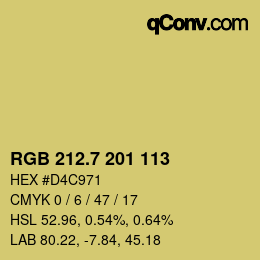 カラーコード: RGB 212.7 201 113 | qconv.com