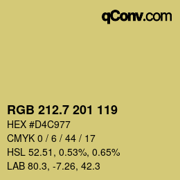 カラーコード: RGB 212.7 201 119 | qconv.com