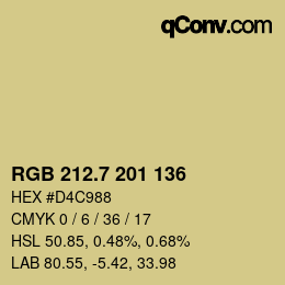 カラーコード: RGB 212.7 201 136 | qconv.com