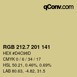 カラーコード: RGB 212.7 201 141 | qconv.com
