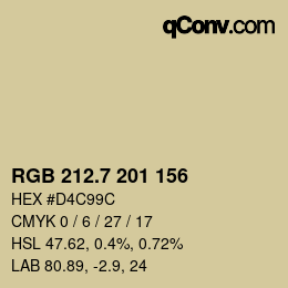 カラーコード: RGB 212.7 201 156 | qconv.com