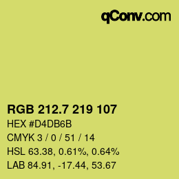 カラーコード: RGB 212.7 219 107 | qconv.com