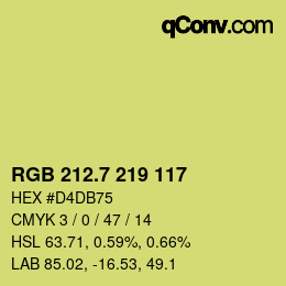 カラーコード: RGB 212.7 219 117 | qconv.com