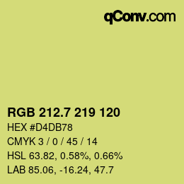 カラーコード: RGB 212.7 219 120 | qconv.com