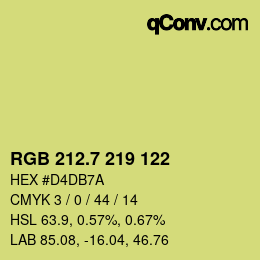 カラーコード: RGB 212.7 219 122 | qconv.com