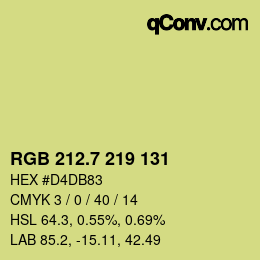 カラーコード: RGB 212.7 219 131 | qconv.com