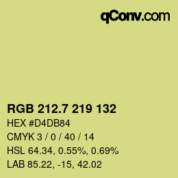 カラーコード: RGB 212.7 219 132 | qconv.com