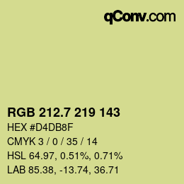カラーコード: RGB 212.7 219 143 | qconv.com