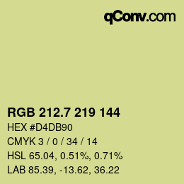カラーコード: RGB 212.7 219 144 | qconv.com