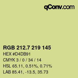 カラーコード: RGB 212.7 219 145 | qconv.com