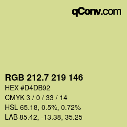カラーコード: RGB 212.7 219 146 | qconv.com