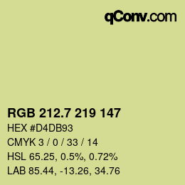 カラーコード: RGB 212.7 219 147 | qconv.com