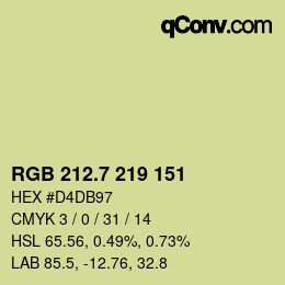 カラーコード: RGB 212.7 219 151 | qconv.com
