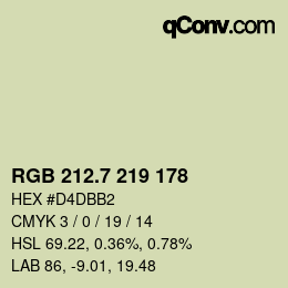 カラーコード: RGB 212.7 219 178 | qconv.com