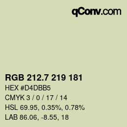 カラーコード: RGB 212.7 219 181 | qconv.com