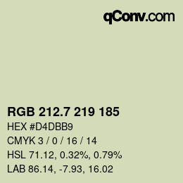 カラーコード: RGB 212.7 219 185 | qconv.com