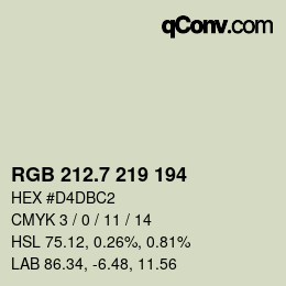 カラーコード: RGB 212.7 219 194 | qconv.com