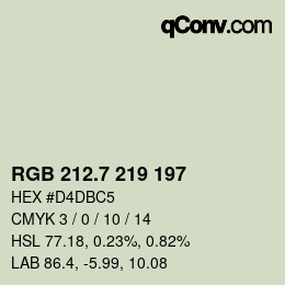 カラーコード: RGB 212.7 219 197 | qconv.com