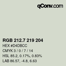 カラーコード: RGB 212.7 219 204 | qconv.com