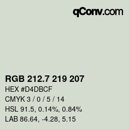 カラーコード: RGB 212.7 219 207 | qconv.com
