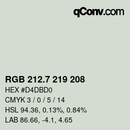 カラーコード: RGB 212.7 219 208 | qconv.com