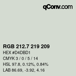 カラーコード: RGB 212.7 219 209 | qconv.com