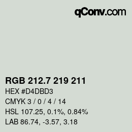 カラーコード: RGB 212.7 219 211 | qconv.com