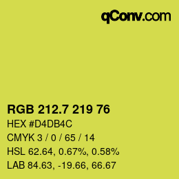 カラーコード: RGB 212.7 219 76 | qconv.com