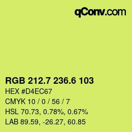 カラーコード: RGB 212.7 236.6 103 | qconv.com