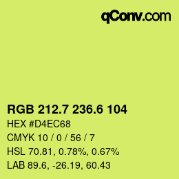 カラーコード: RGB 212.7 236.6 104 | qconv.com