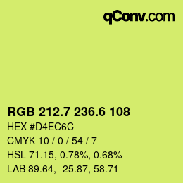 カラーコード: RGB 212.7 236.6 108 | qconv.com