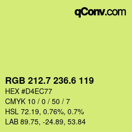 カラーコード: RGB 212.7 236.6 119 | qconv.com