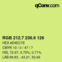 カラーコード: RGB 212.7 236.6 126 | qconv.com