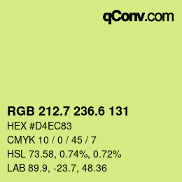 カラーコード: RGB 212.7 236.6 131 | qconv.com