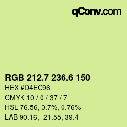 カラーコード: RGB 212.7 236.6 150 | qconv.com