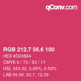 カラーコード: RGB 212.7 56.6 100 | qconv.com