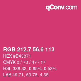 カラーコード: RGB 212.7 56.6 113 | qconv.com