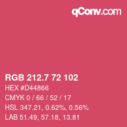 カラーコード: RGB 212.7 72 102 | qconv.com