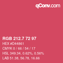 カラーコード: RGB 212.7 72 97 | qconv.com