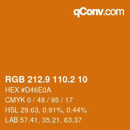 カラーコード: RGB 212.9 110.2 10 | qconv.com