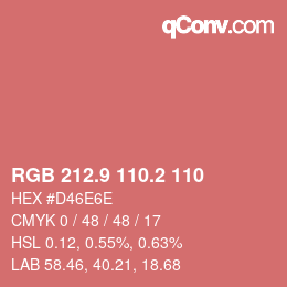 Color code: RGB 212.9 110.2 110 | qconv.com