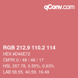Color code: RGB 212.9 110.2 114 | qconv.com