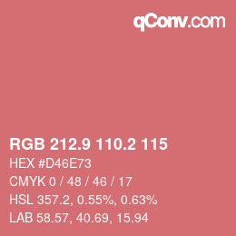 Color code: RGB 212.9 110.2 115 | qconv.com