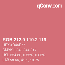 Color code: RGB 212.9 110.2 119 | qconv.com