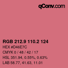 Color code: RGB 212.9 110.2 124 | qconv.com
