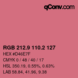 カラーコード: RGB 212.9 110.2 127 | qconv.com