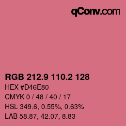 カラーコード: RGB 212.9 110.2 128 | qconv.com